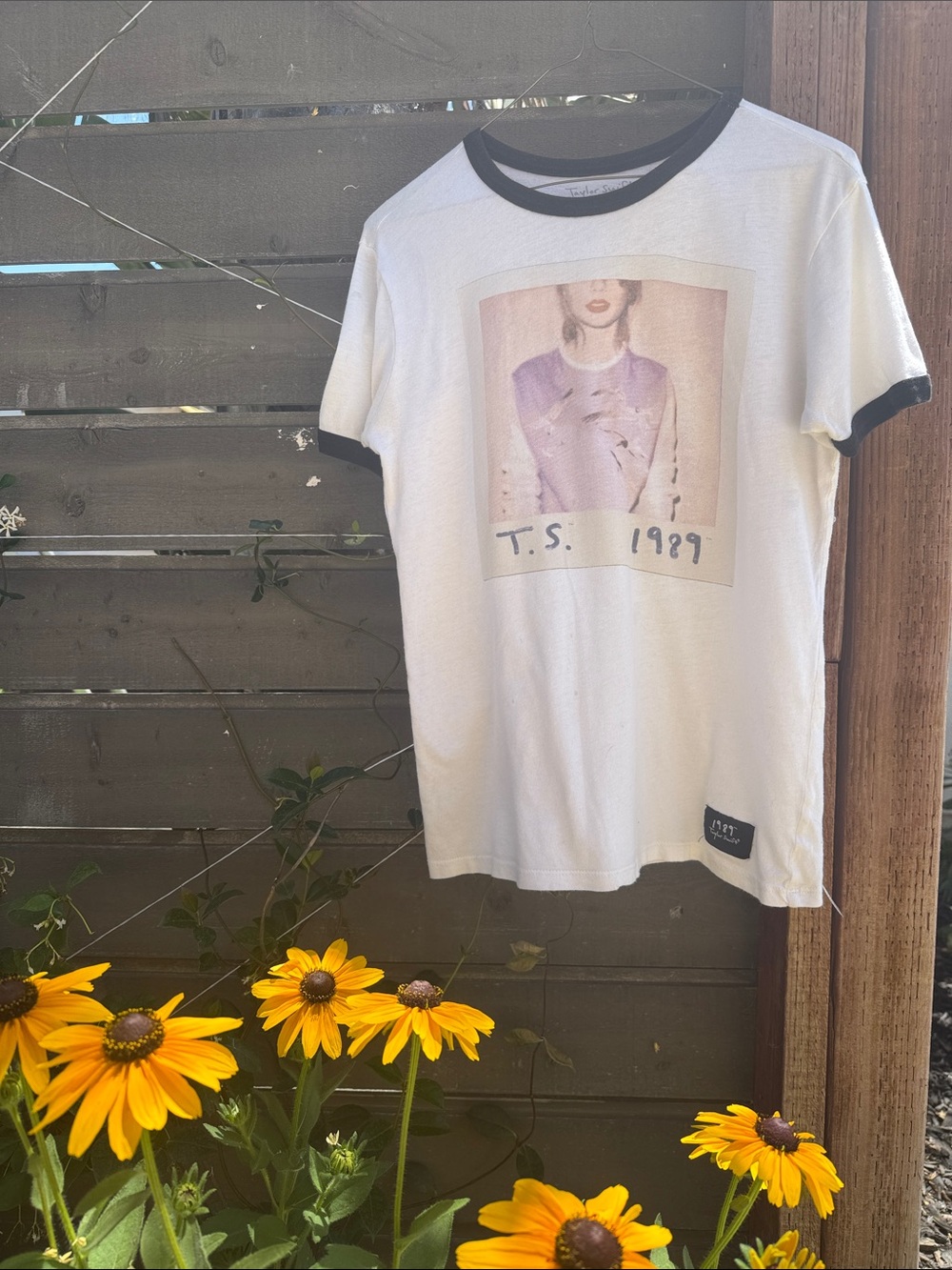 Taylor Swift World Tour Raglan Tee with Black 1989 patch + Tour Dates